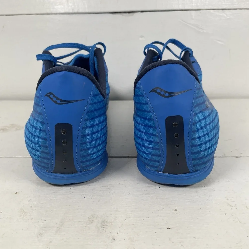 Saucony Vendetta Racing Shoes US Size 13 Cleats‎ Blue S29047-3 Silver Running